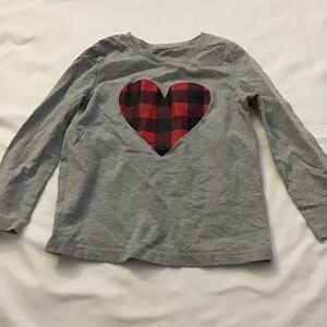 (Like New) Cat & Jack Plaid Heart Longsleeve Shirt